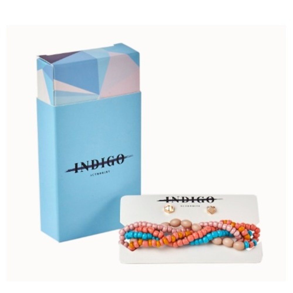 Indigo Authority Monarch Beaded Bracelet +‎ Earrings Set